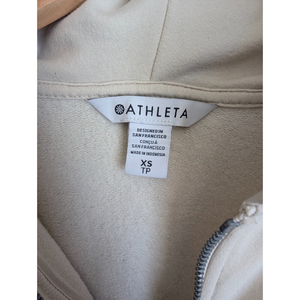 NWT Athleta Forever Fleece Hoodie Womens XS Cream Oversized Long Sleeve Full Zip - Picture 3 of 5